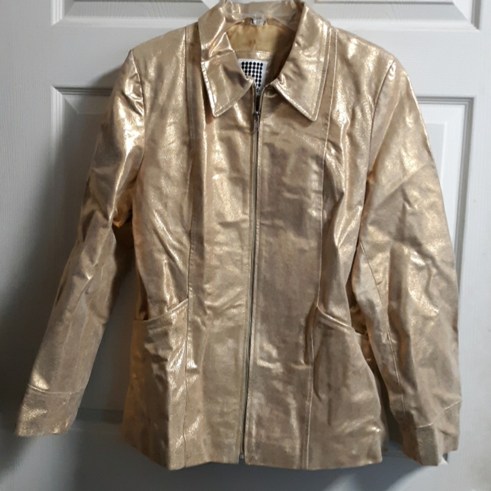 Unique gold leather jacket ( S 79)